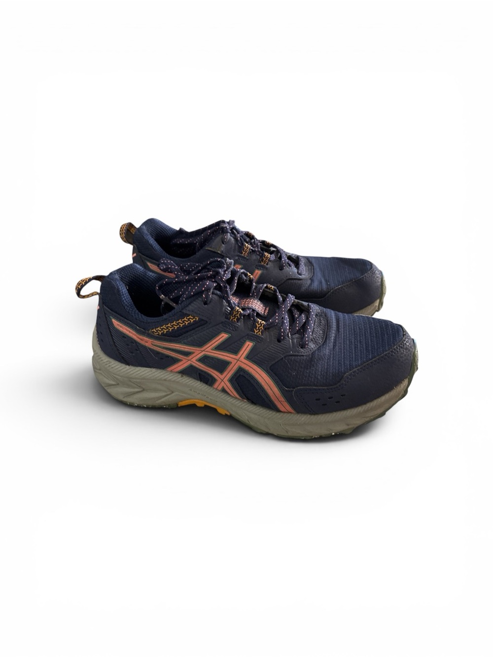 Asics Navy and Coral Athletic Shoes